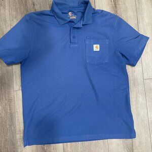 Carhartt Blue collared T Shirt. Size Medium. Original Fit polo